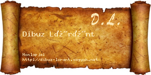 Dibuz Lóránt névjegykártya